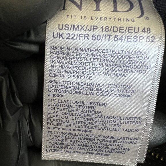 NYDJ NEW Sheri Slim Curve Shaper Womens 18 Jeans Black Denim Stretch Capsule - Picture 13 of 14